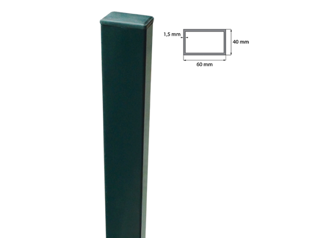 Pfosten 60x40mm ZnPVC 1400mm grün
